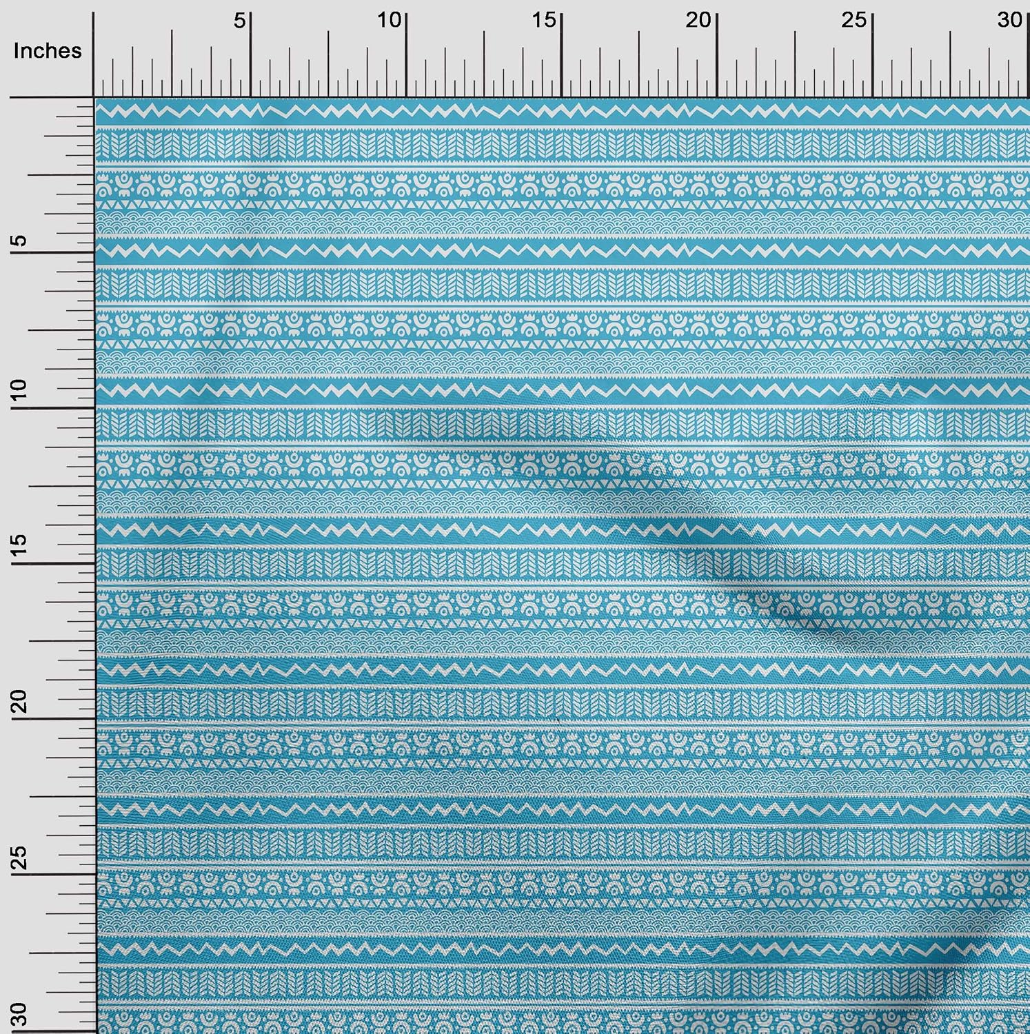 oneOone Viscose Chiffon Turquoise Blue Fabric Tribal DIY Clothing Quilting Fabric Print Fabric By Yard 42 Inch Wide
