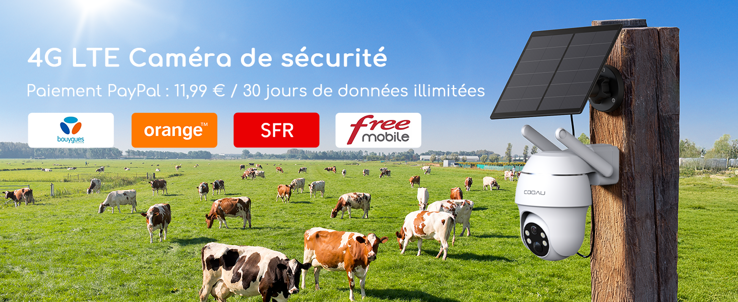 4G Lte Caméra Surveillance Extérieur Sans Fil Avec Solaire Batterie