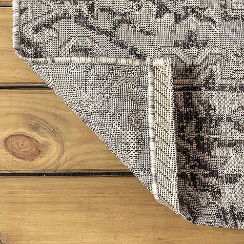 Miniatura 4 de JONATHAN Y SMB105D-28 - Alfombra pasillo Estrella con medallón bohemio tejido texturizado interiorexterior, estilo costero rústico glamuroso, fácil