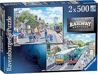 Comprar Ravensburger Railway Heritage No.1 - Corfe Train Station & Oakworth Station 2X 500 Piece Jigsaw Puzzles for Adults and Kids Age 10 and Up The Forest Stewardship Council