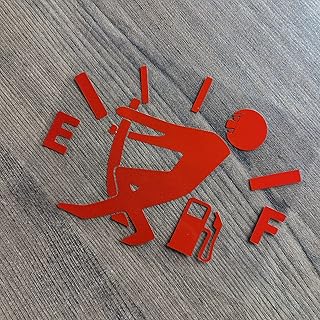 HungMieh Funny Car Decals, Gas Gage Empty Stickers High Gas Consumption Graphics-Heat&Water-Resistant No Peeling Off, Reflective Red