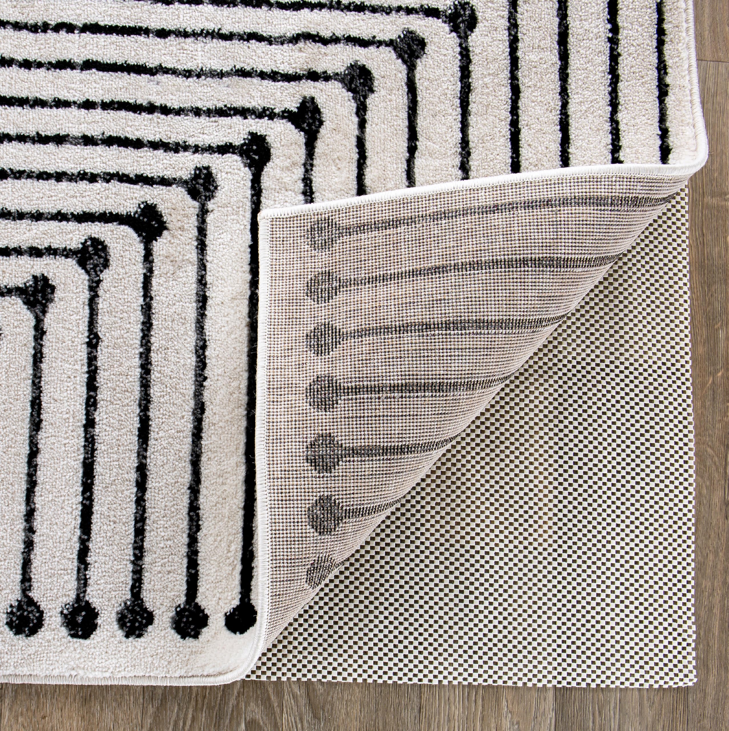 Rugshop Cushioned Thick Rug Pad Gripper for Hardwood Floors, Under Carpet Anti Skid Pad, Non Slip Rug Pads for Area Rugs 8' x 11' Cream