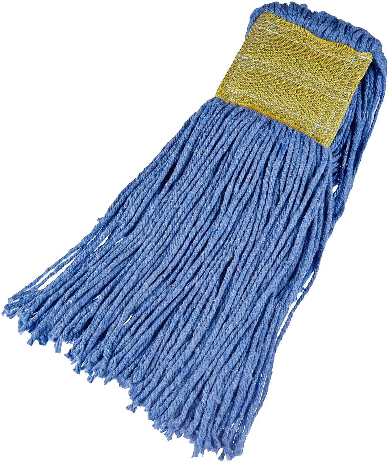 Amazon Basics Cut-End Cotton Commercial String Mop Head, 5 Inch Headband, Medium, Blue, 6-Pack