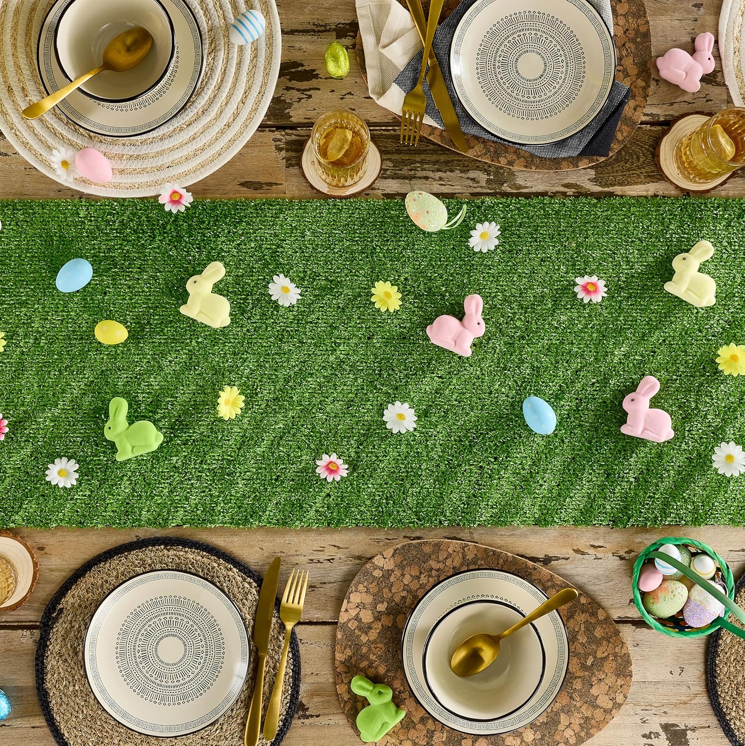 Celebright Easter Grass Runner 180cm x 40cm Includes 12 Easter Eggs