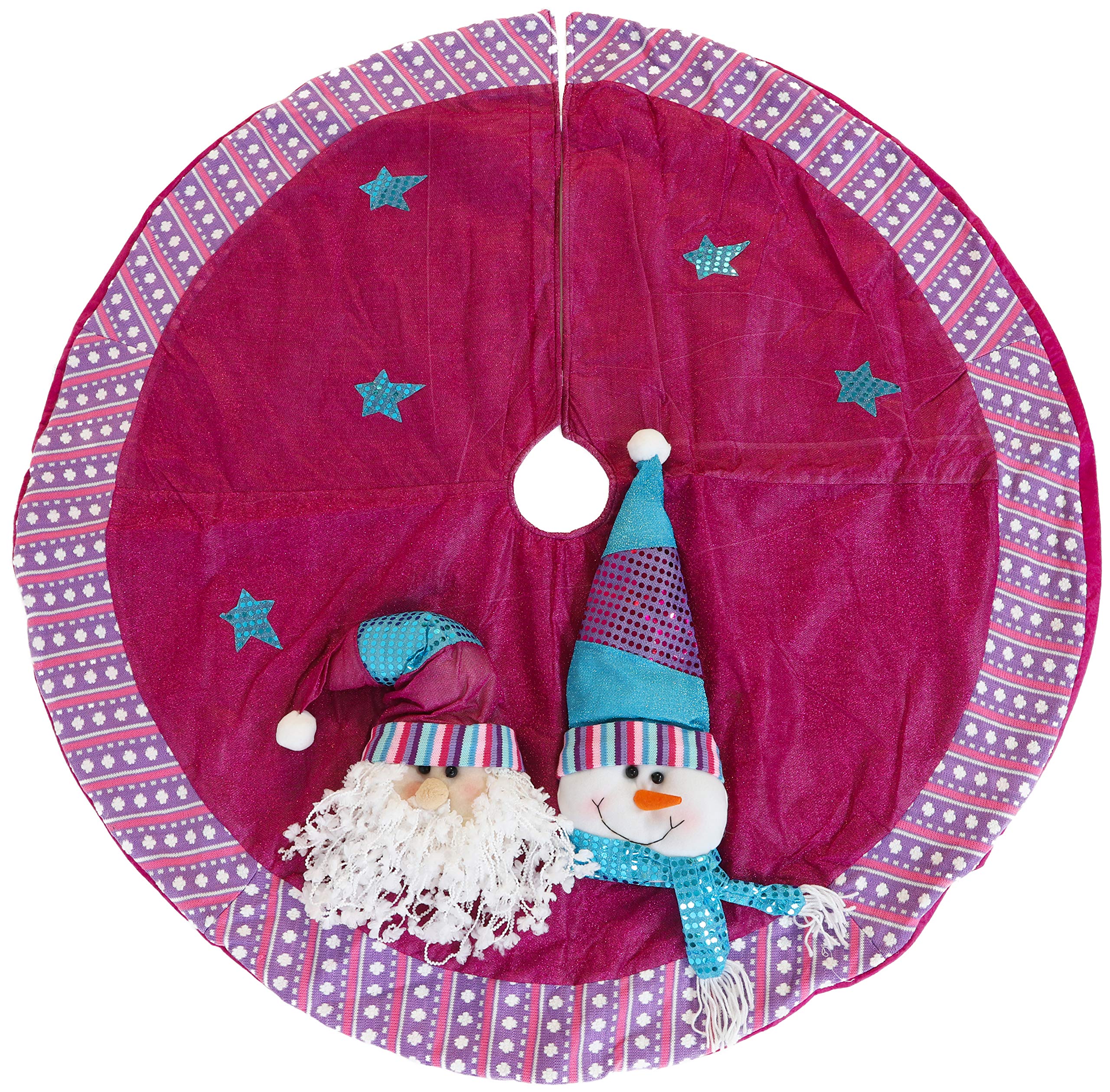 Christmas Concepts 48 Inch Purple Santa And Snowman Christmas Concepts® Christmas Tree Skirt - Christmas Decorations (48 Inch) (122Cm) Purple Santa And Snowman)