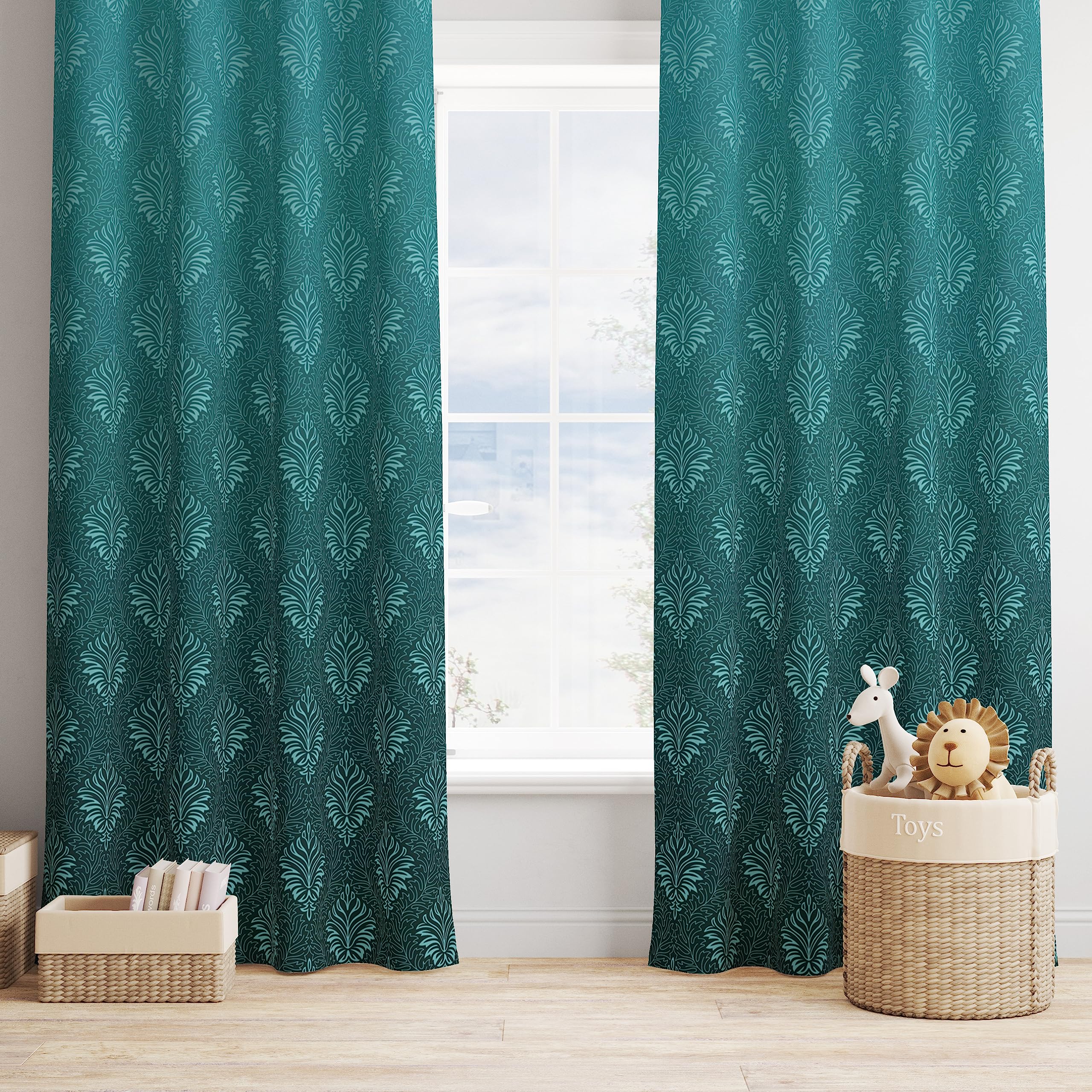 Vendola Printed 2 Piece Polyester Eyelets Blackout Opaque Curtains with Tie Back, for Bedroom and Living Room (Long Door (Door (7 Feet), Leafy Green) (B0C897G116) Amazon Price History, Amazon Price Tracker