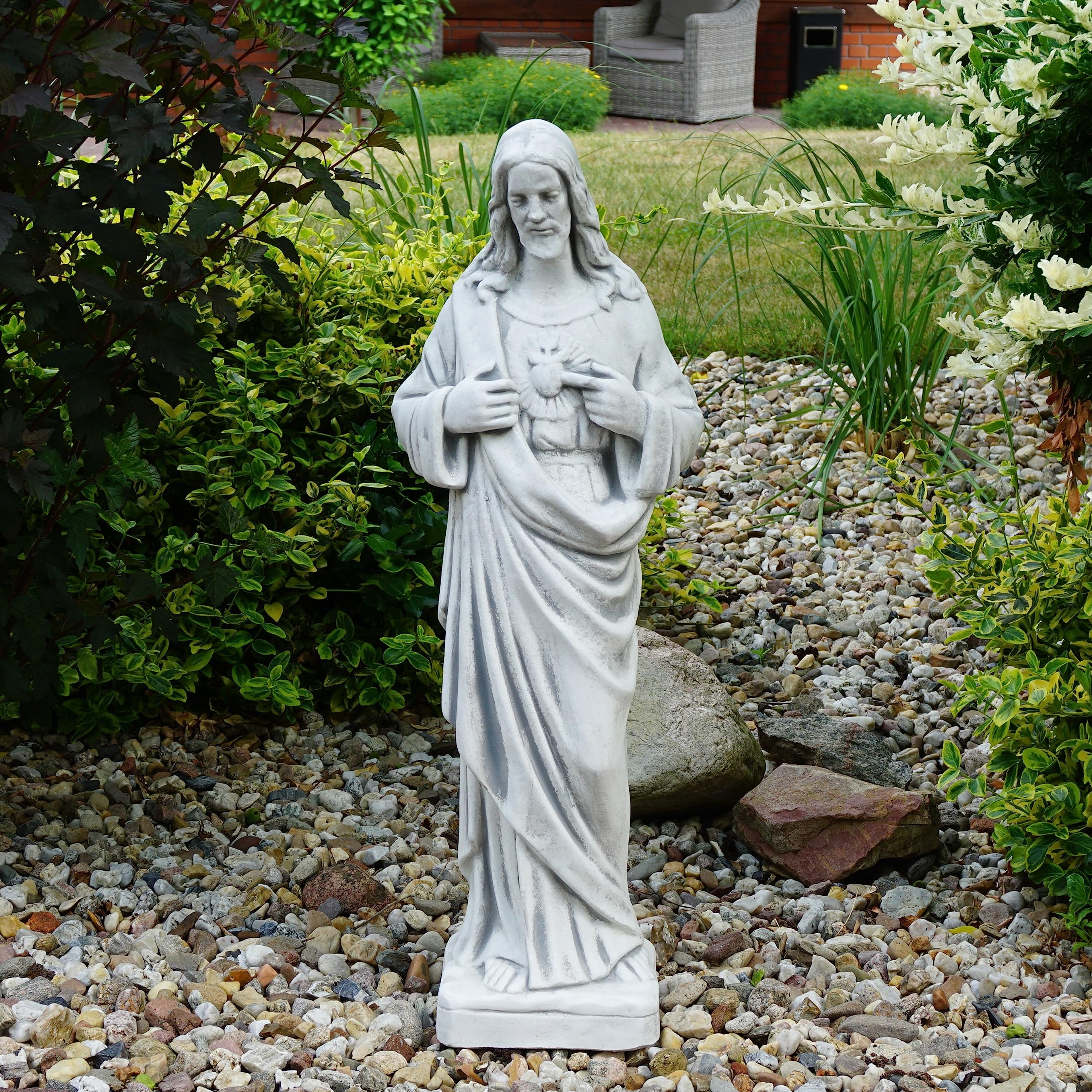 Figura Ornamento Gesù In Pietra Resina 9 Cm – Inmaculada Romero IR, Zoccolo Incluso, Decorazione Per Ambiente
