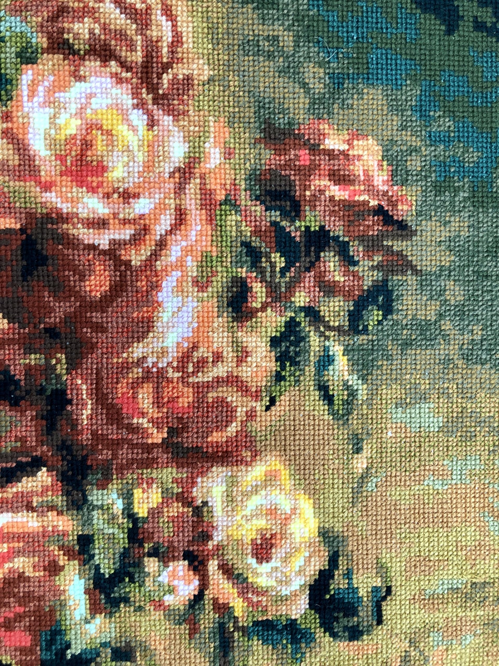 RIOLIS - Bouquet di Rose da un dipinto di Pierre-Auguste Renoir 1402, Punto croce 40x48cm, Punto croce kit da ricamare, Disegni da ricamare, Embroidery kit, Kit ricamo punto croce