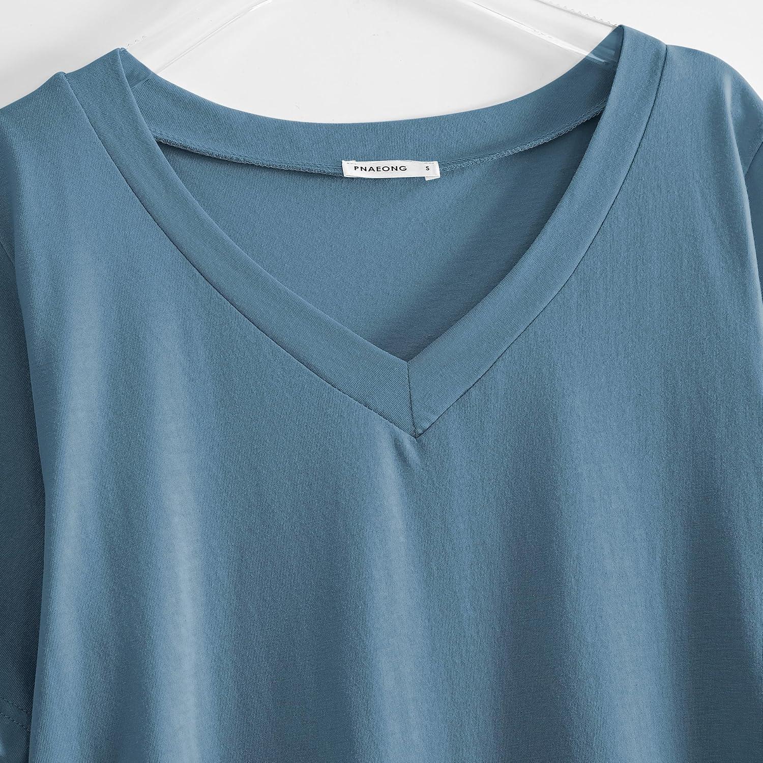 PNAEONG Women Short Sleeve Long Nightgown Soft Cotton Sleepwear Nightshirts Loungewear with Pockets - Image 2