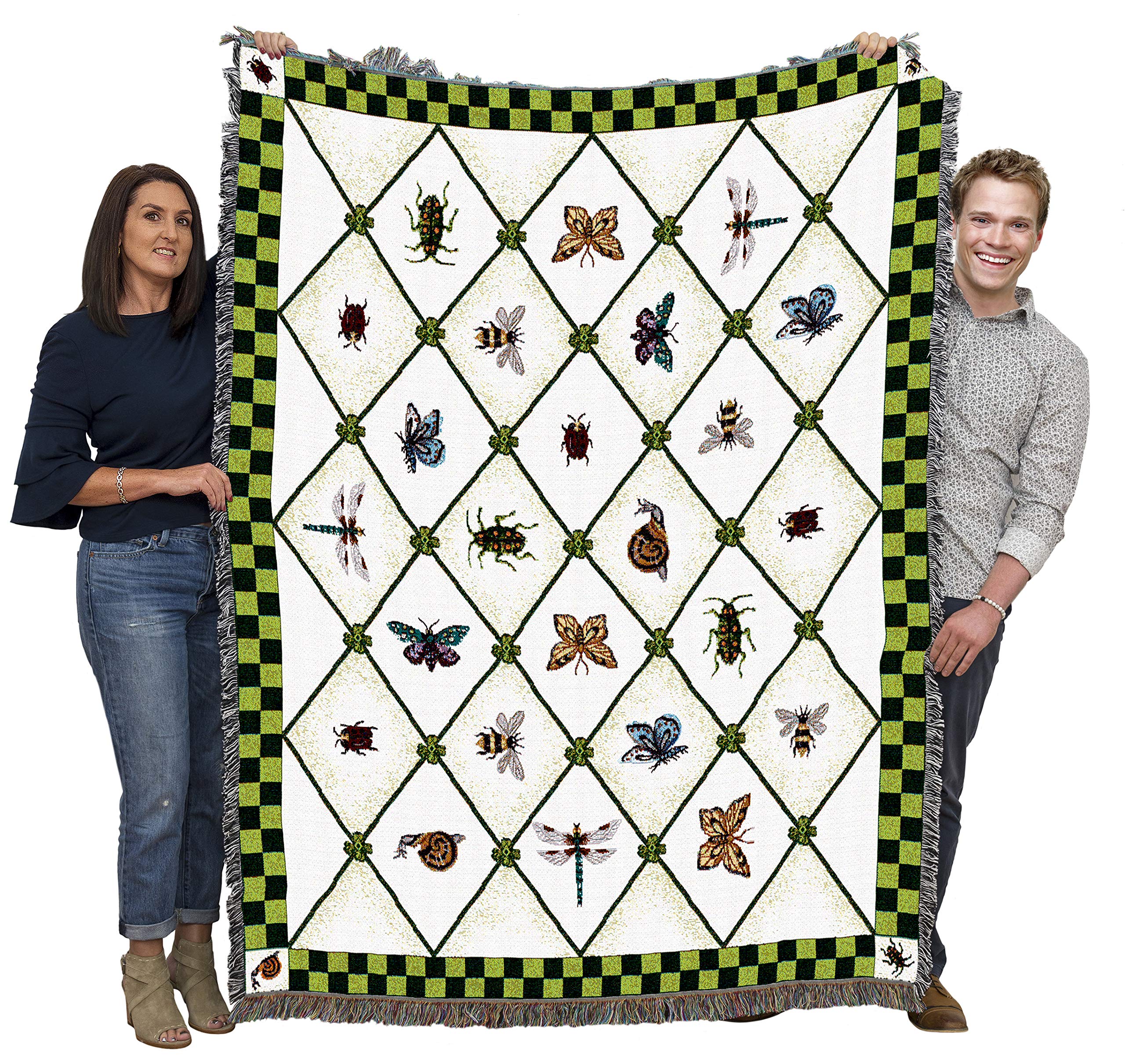 Pure Country Weavers Garden Guests Blanket by Susan Welsch - Garden Floral Gift Tapestry Throw Woven from Cotton - Made in The USA (72x54)