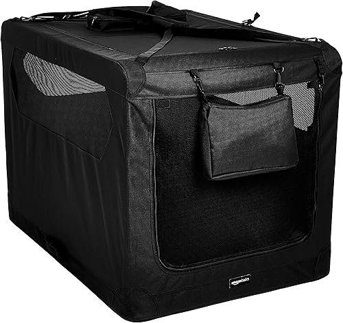 Tienda Basics - Transportadora para perros y mascotas plegable, portátil, suave, 42 x 31 x 31 pulgadas, negro