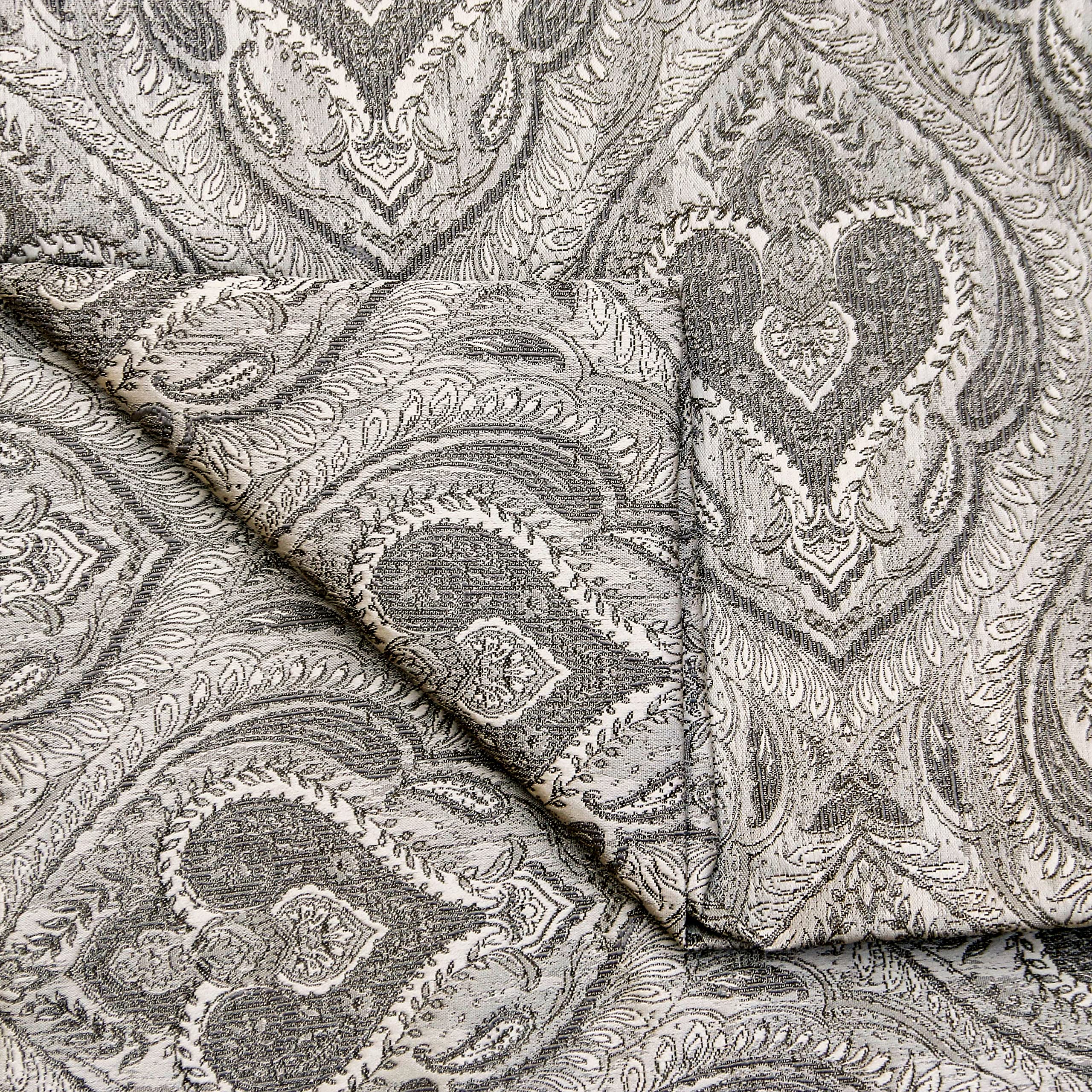 Tienda de tejidos directa Crema Terciopelo Jacquard Tela Por metro, 10 metros continuos 137 centímetros ancho Damasco gris y cachemir Geométrico Marfil Al por mayor Jacquard Tapicería Tela