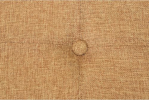 Miniatura 5 de Simplify Otomana plegable de almacenamiento de lino sintético, doble, plegable, asiento acolchado copetudo, reposapiés, caja de juguetes, banco,