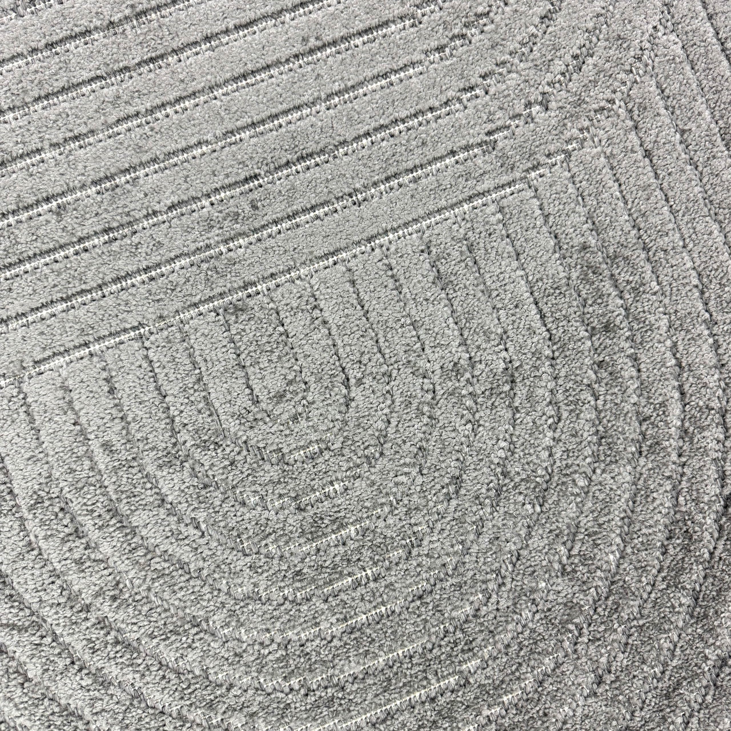 CARPETIA In- & Outdoor Teppich Boho-Muster Anthrazit Wetterfest 140x200 cm