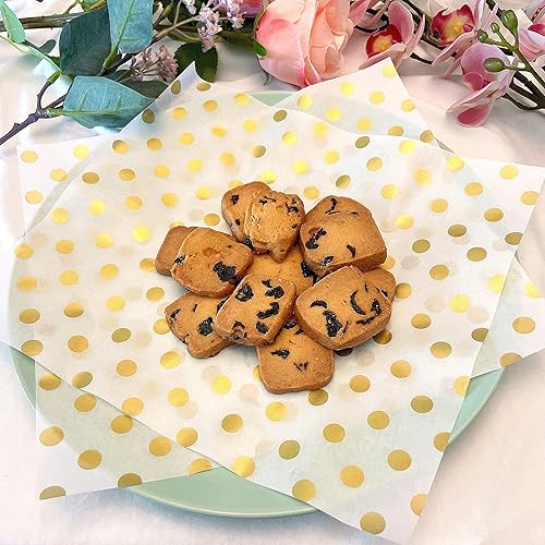 Miniatura 7 de Hojas de papel encerado para el Día de la Madre, hojas de papel encerado de punto dorado, bandeja y forro de cesta, papel de cera para delicatessen,