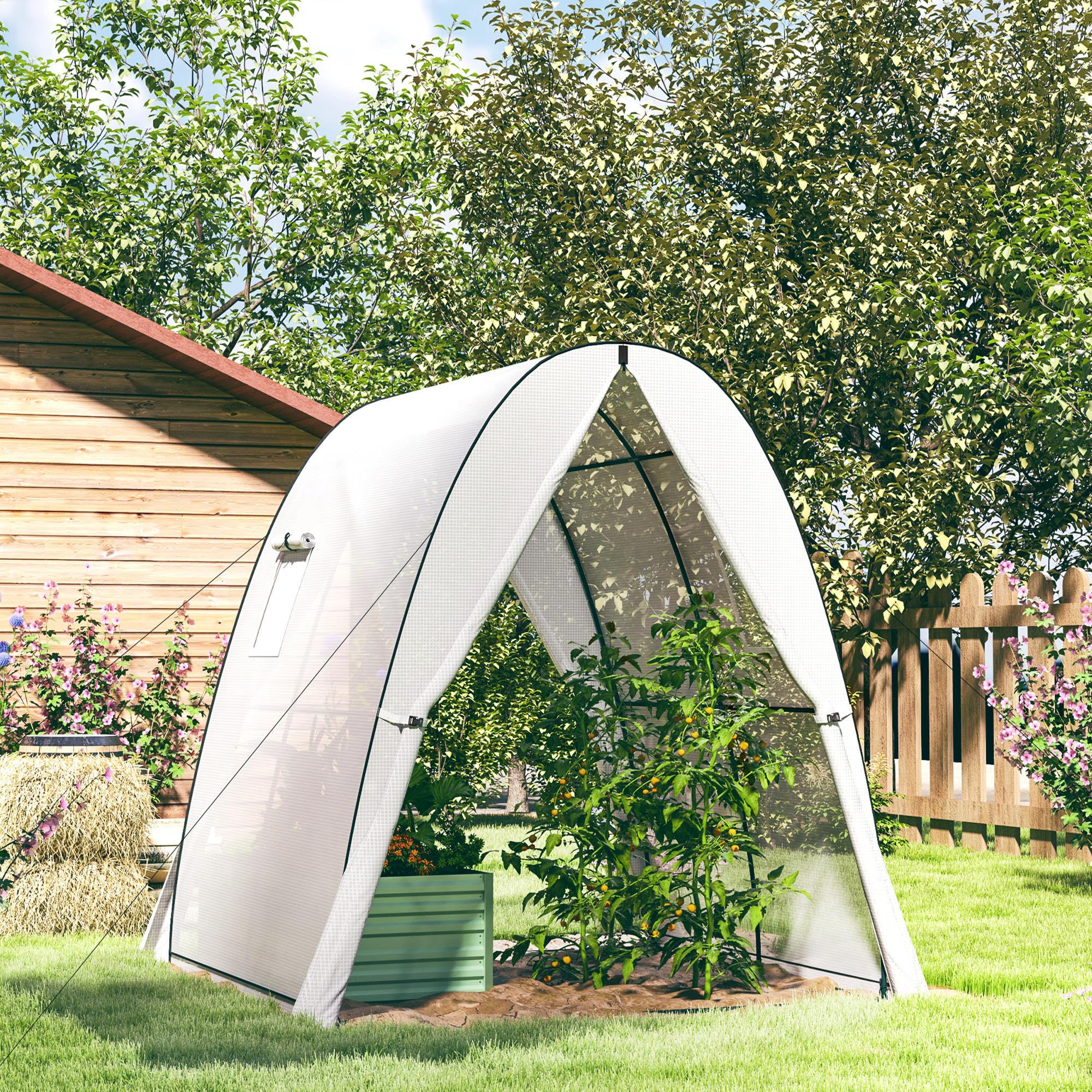 Amazon.com : Outsunny 6' x 6' x 6.6' Hoop House Greenhouse with