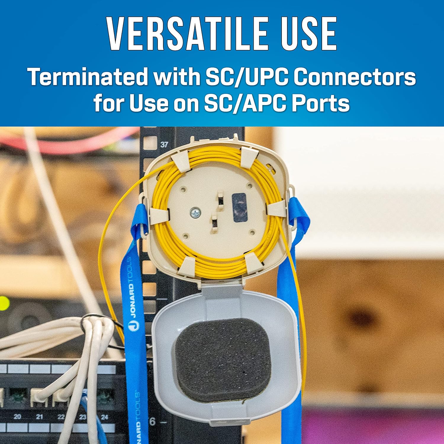 Jonard Tools FLC-1006 Singlemode Fiber Optic Launch Cable, 1000 m, SC/APC-SC/APC