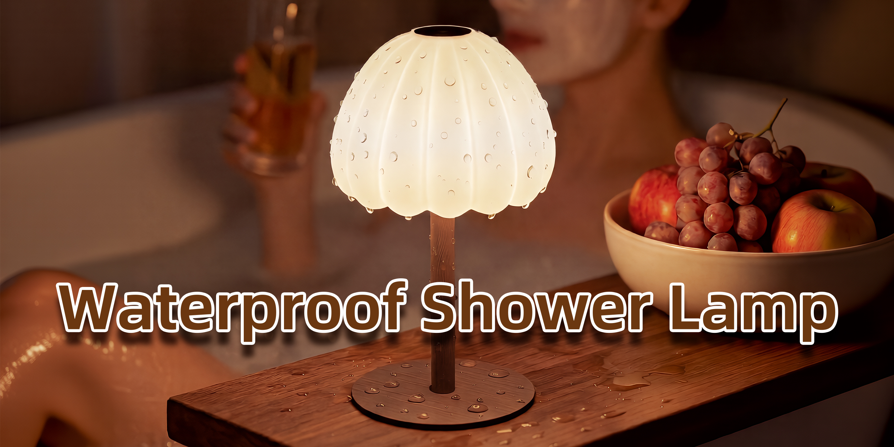Image of Hifree Rechargeable Waterproof Shower Lamp, IP65 Cordless Touch Dimmable Small Desk Light for Inside Shower, 4500mAh Battery Operated Color Changing Table Lamp for Bathroom, Bedroom, Outdoor