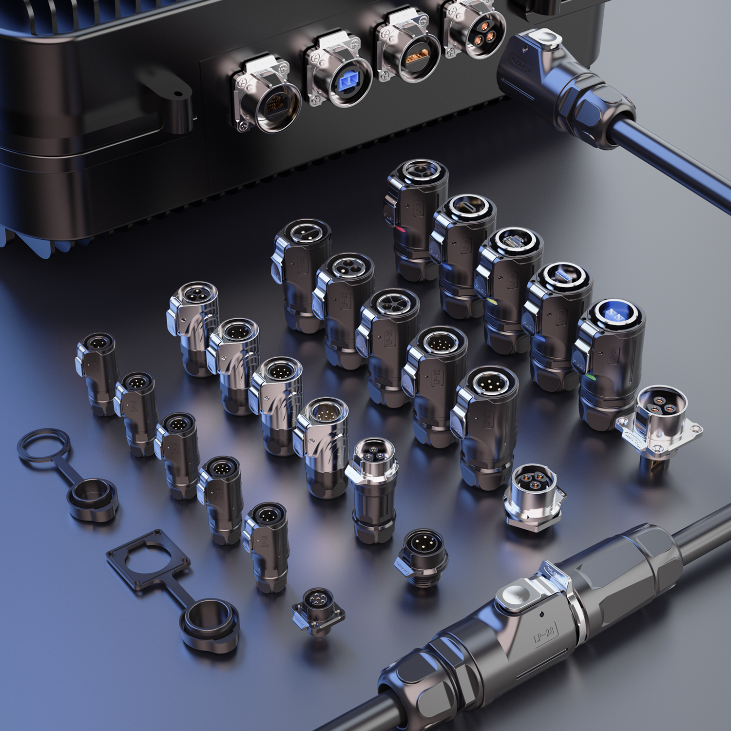 CNLINKO LP20 Series Waterproof Connector, IP68 Fast Locking