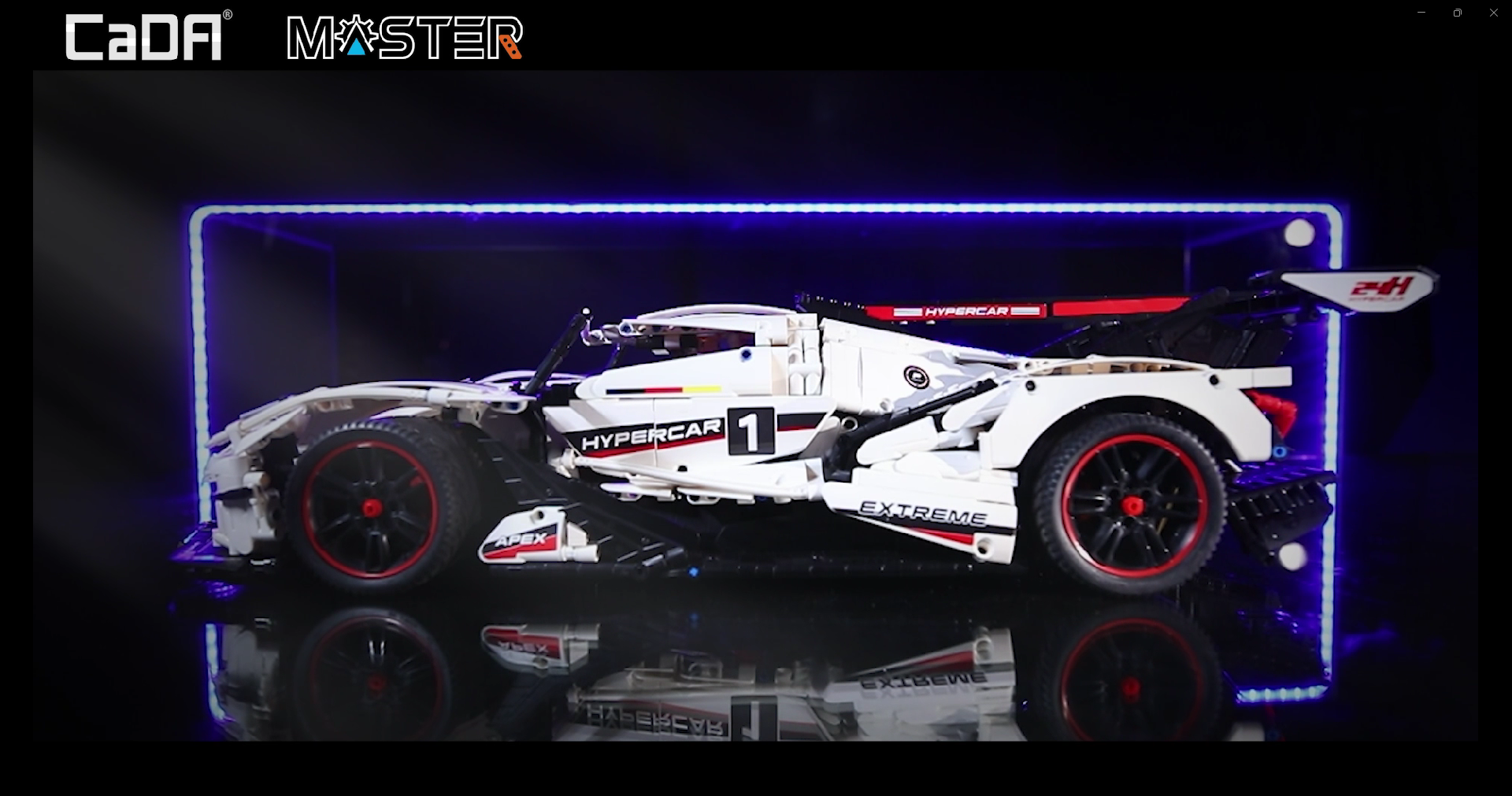 電動スーパーカート ホワイト/レッド CaDA C61053w 1:8 Technology Sports Car Building Blocks, 4449 Parts