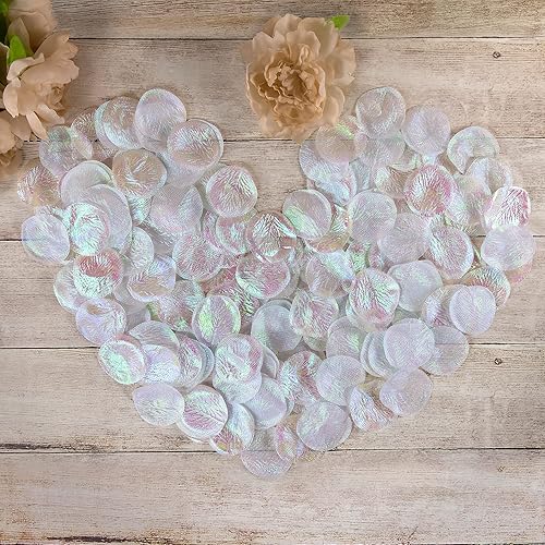 Miniatura 5 de Simplicity Pétalos de flores de rosa de tela para bodas y otras celebraciones, 2 x 2 pulgadas, iridiscentes y tul, 750 piezas