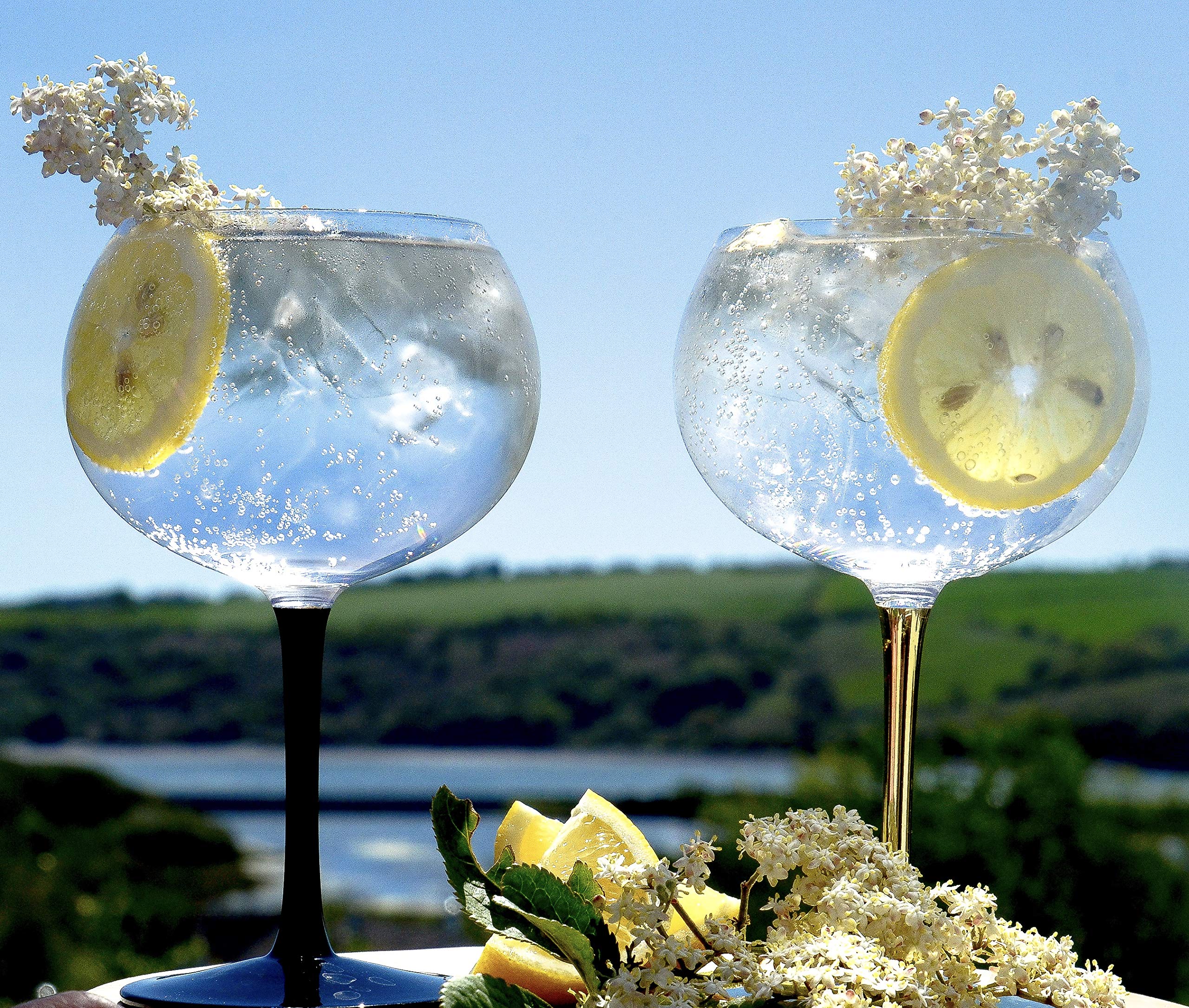 Gin Balloon Glasses Set of 2 15oz Hand Blown unleaded Crystal Balloon
