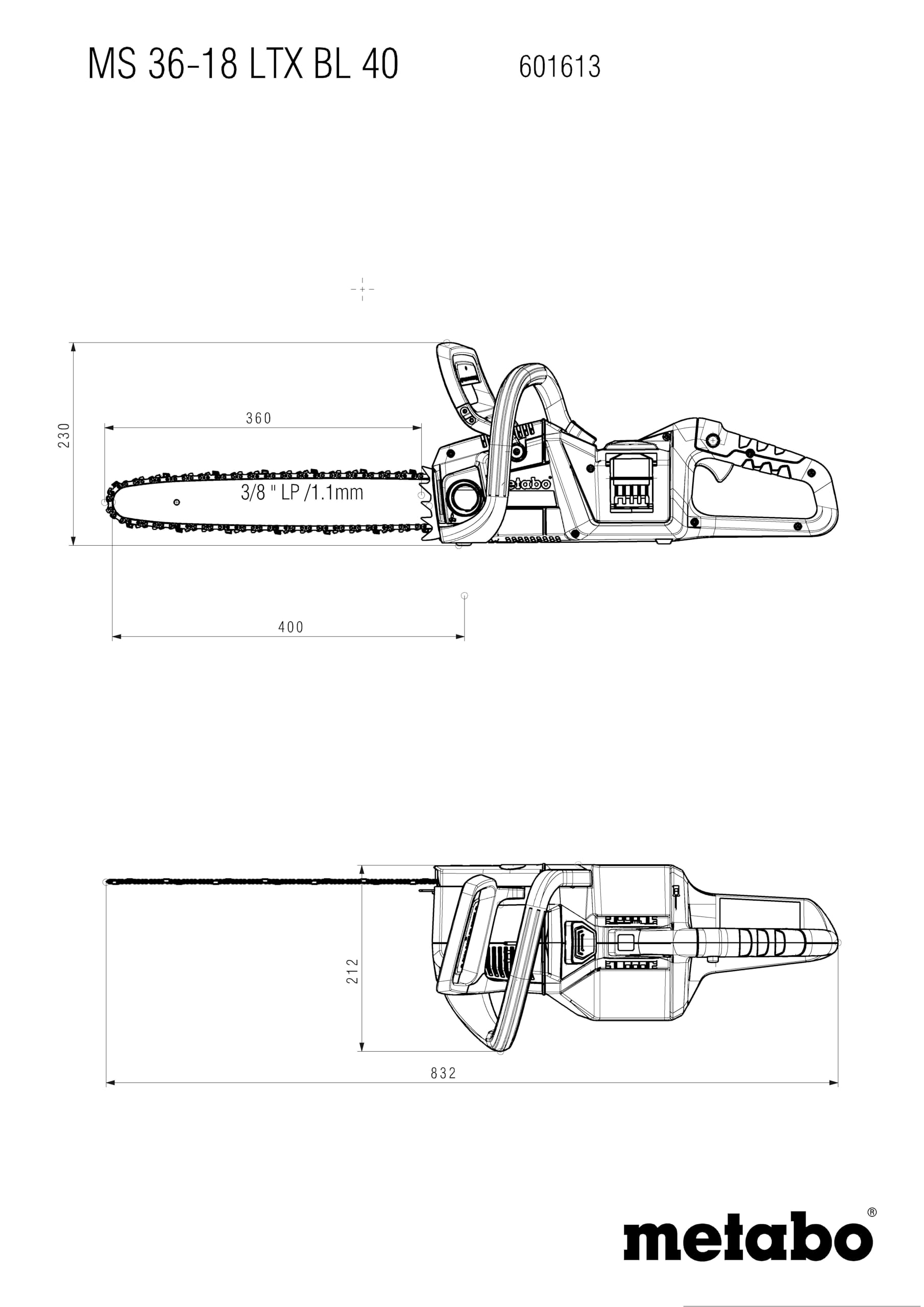 Metabo MS 36-18 LTX BL 40 Tron√ maszyna akumulatorowa