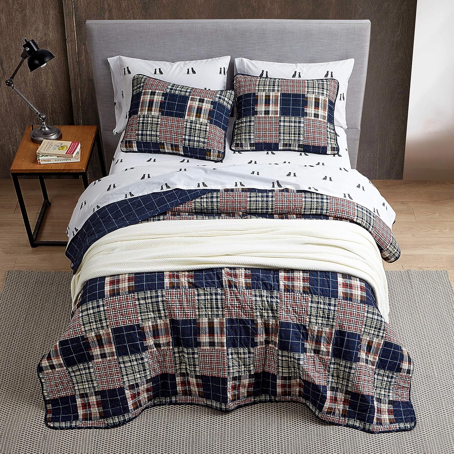 Eddie Bauer Home | Madrona Collection | Bedding Set-100% Cotton Light-Weight Quilt Bedspread, Pre-Washed for Extra Comfort, Full/Queen, Red : Home & Kitchen