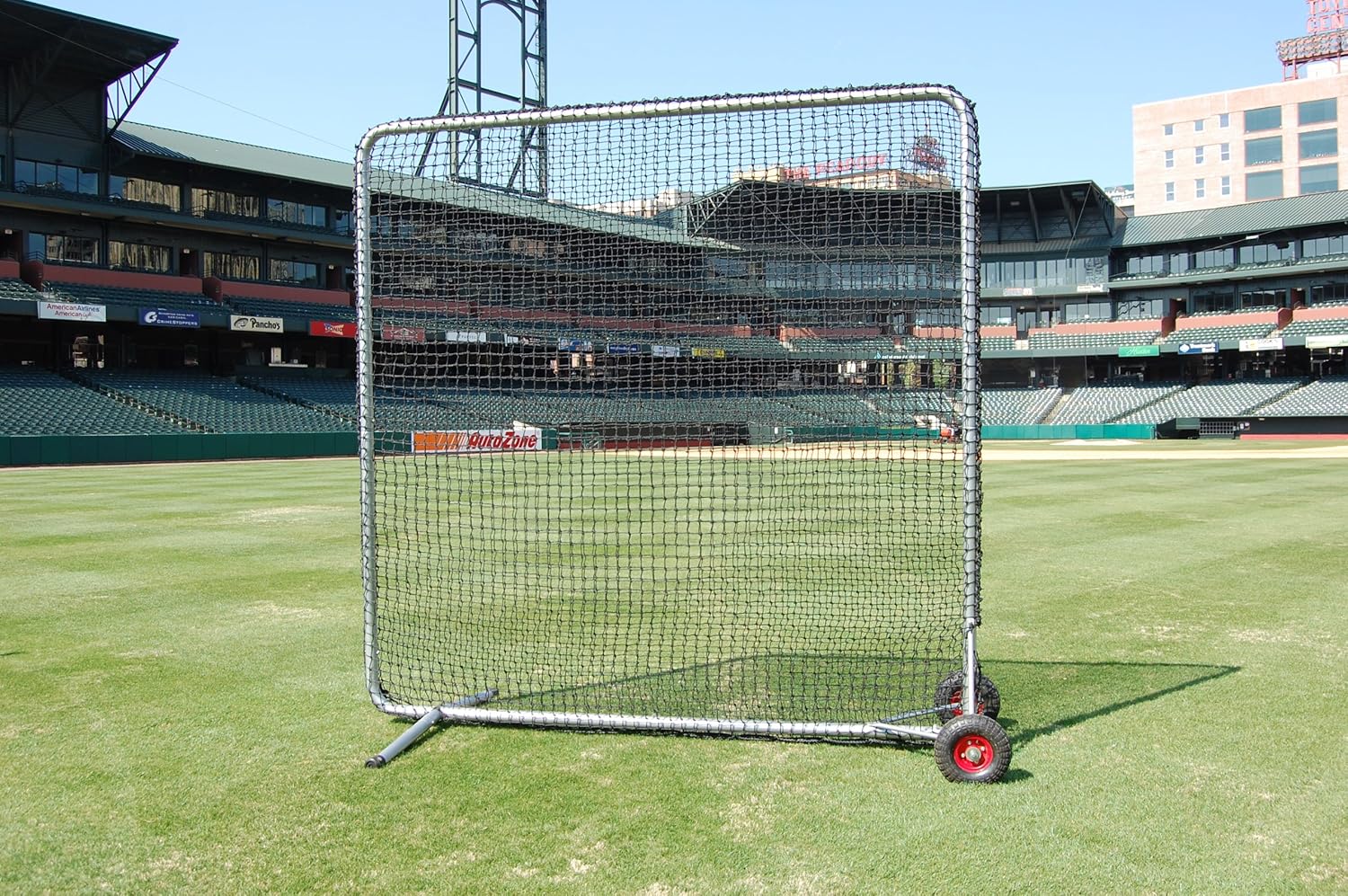 Trigon Sports Ole 96er Pro Fungo Screen Net, Softball and Baseball Pitching Net, Portable Backstop Netting for Training, Durable 8' x 8' Protective Screen for Coaches, Players & Pitching Machines