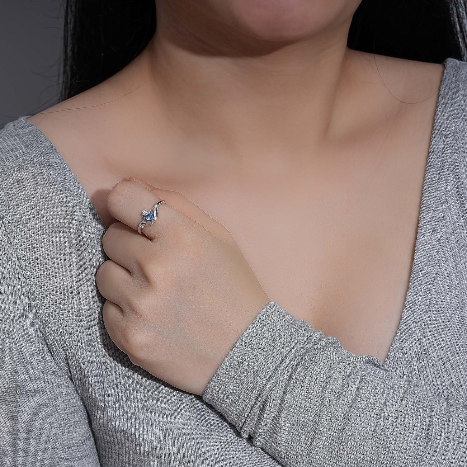 Birthstone Rings for Women: s925 Sterling Silver Claddagh Ring Adjustable Irish Promise Band Rings - Birthday Christmas Jewelry Gifts for Teen Daugter Sister