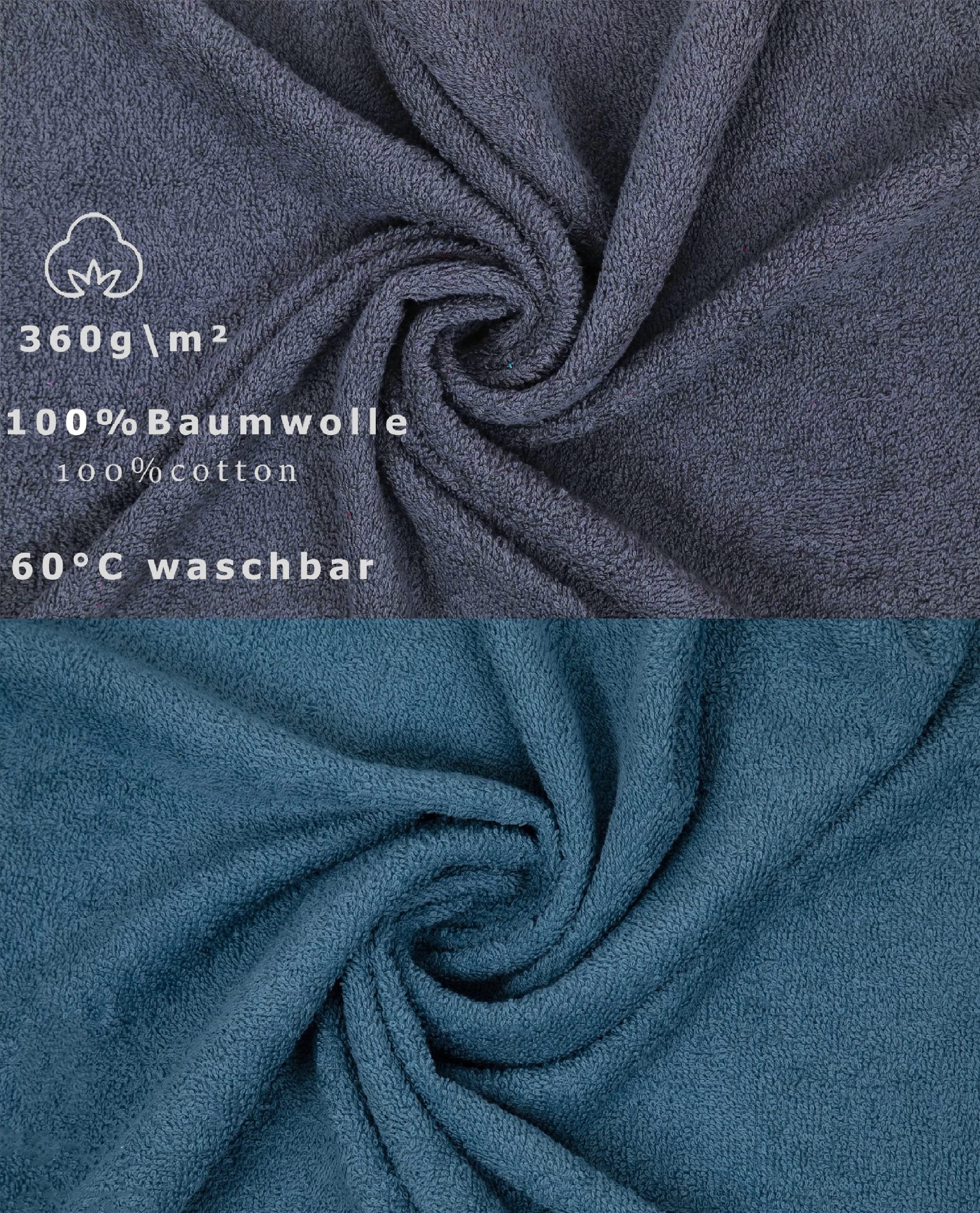Betz Badetuch 2 Stück XXL 100x200 cm 100% Baumwolle – Weiches Frottee Saunatuch & Strandtuch – Pflegeleicht & saugstark – Berlin Serie – Farbe dunkelgrau - taubenblau