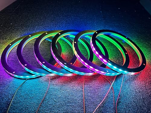 Miniatura 2 de Kit de luces decorativas para coche con altavoz LED de 8 pulgadas, serie de flujo bailarín, anillo espaciador, luz inalámbrica, Bluetooth,