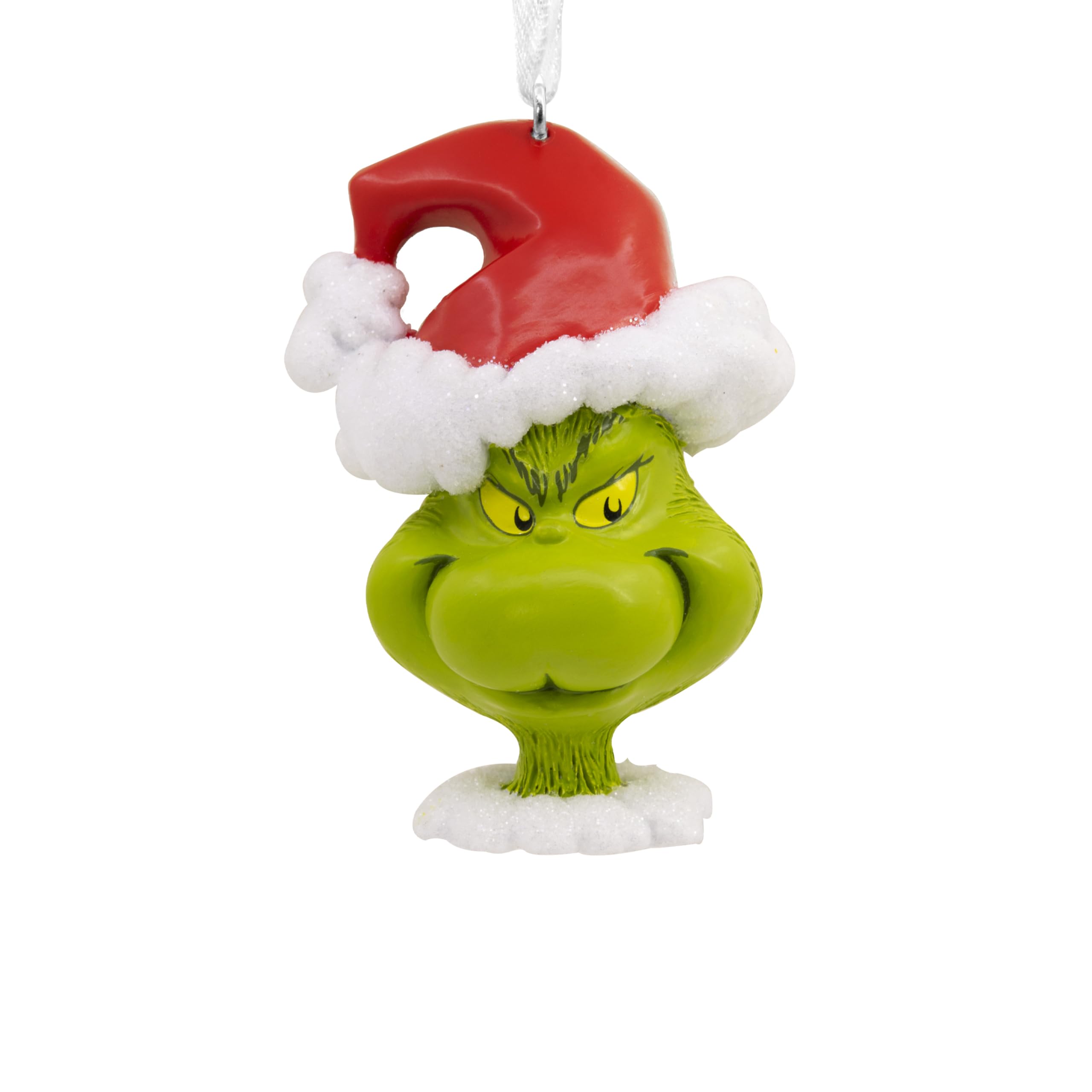 Hallmark 2024 Grinch Head Dr. Seuss's How The Grinch Stole Christmas! Grinch In Santa Hat Christmas Ornament