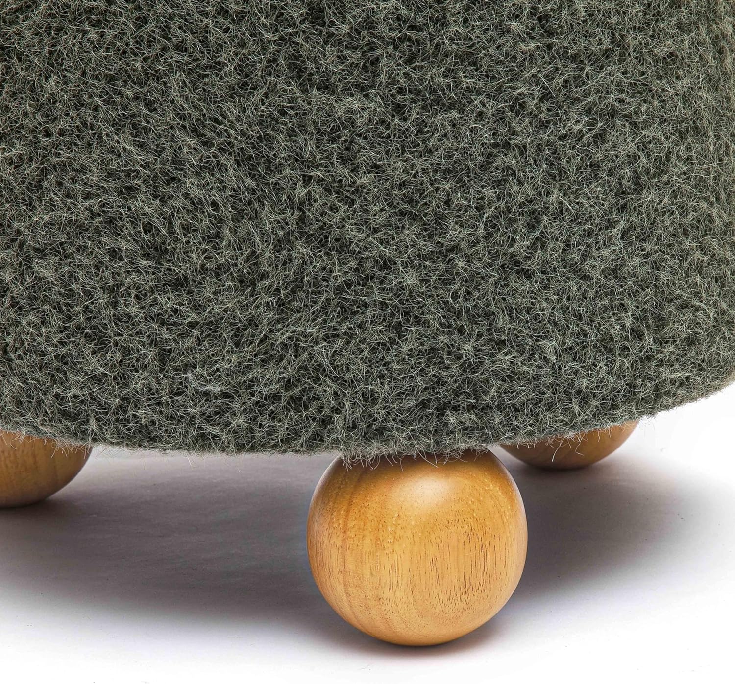 Tov Furniture Jaine Forest Green Loose Mohair Ottoman