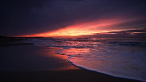 Tropical Beach at Night screensaver 4K Relaxing Waves Sounds for Sleep No Ads