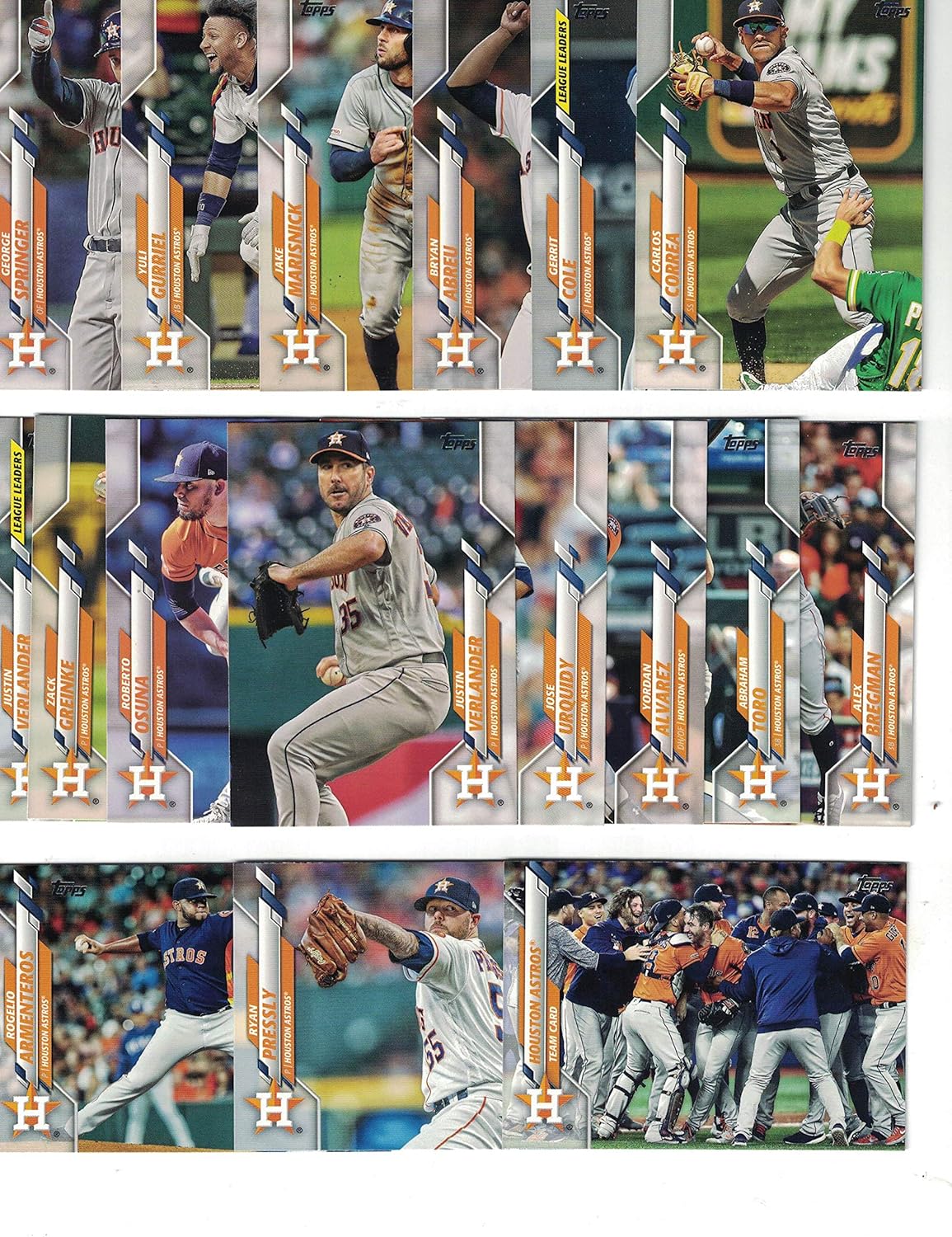 Houston Astros/Complete 2021 Topps Baseball Team Set (Series 1 and 2) with (23) Cards. *Plus* The 2020 Topps Astros Team Set (Series 1 & 2) with (29) Cards! Plus Bonus Cards!
