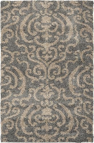 Miniatura 2 de Safavieh Florida Shag Collection SG462-1113 Alfombra afelpada de pasillo, crema y beige., Polipropileno, Gris  Beige