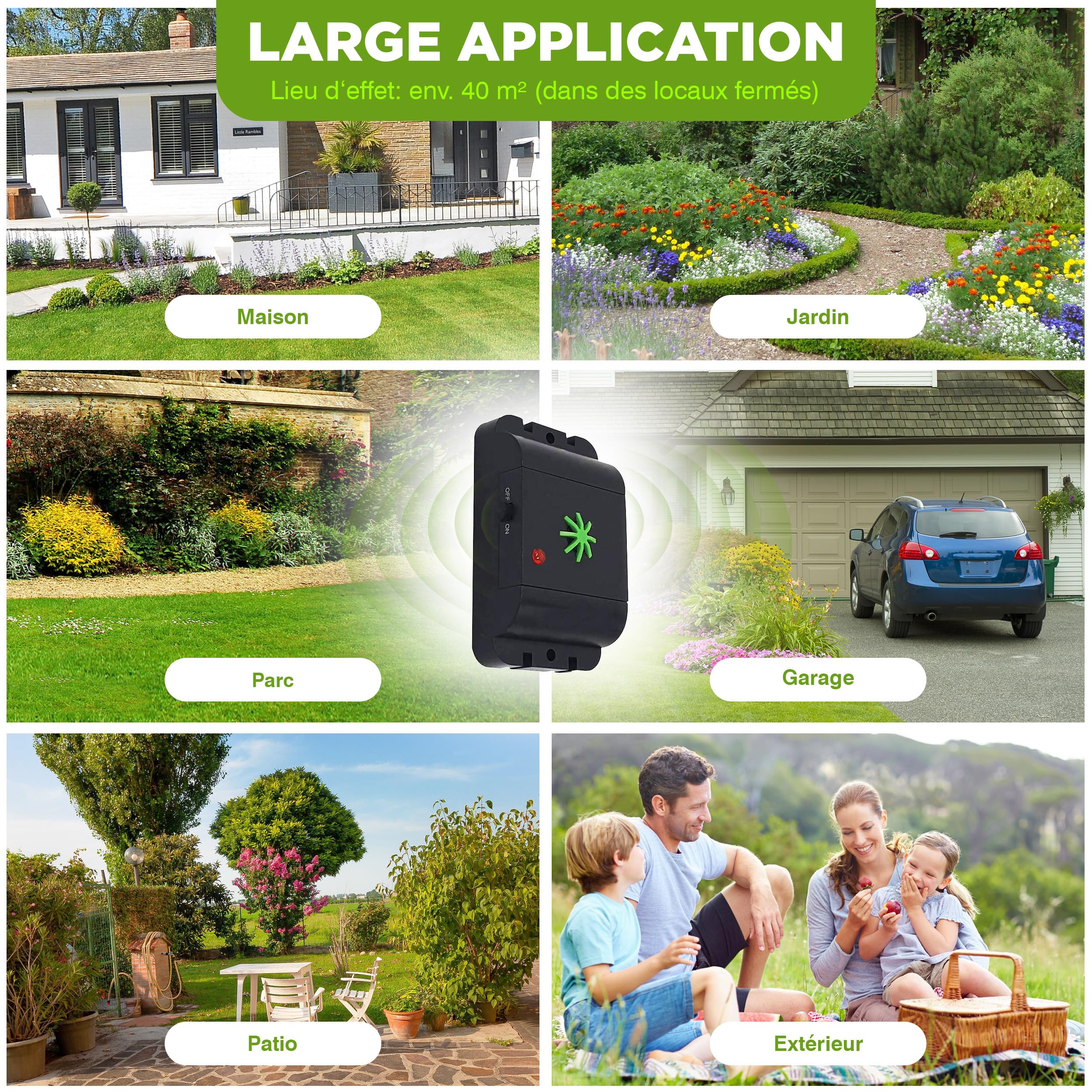 ISOTRONIC Anti Chat Chien Deratisation Ultrason Deratiseur Répulsif Electronique Produit Anti Nuisible Dispositif à ultrasons Elimination pour Maison Jardin Voiture - Lot de 2