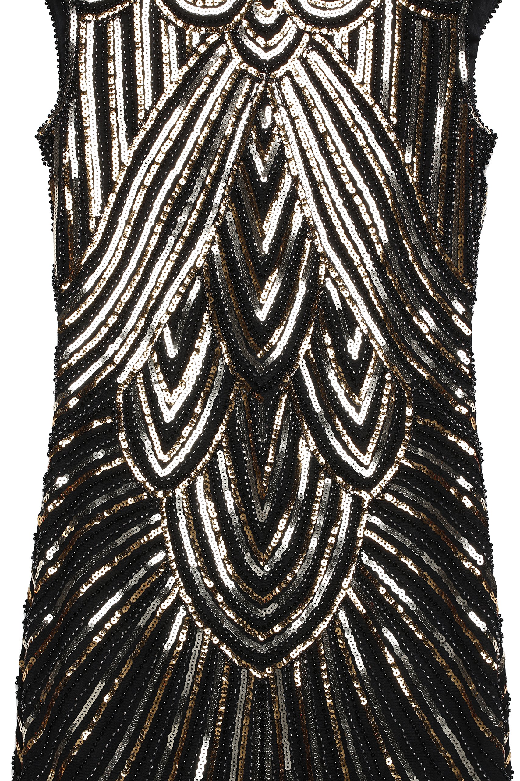 BABEYOND Damen Kleid voller Pailletten 20er Stil Runder Ausschnitt Inspiriert von Great Gatsby Kostüm Kleid