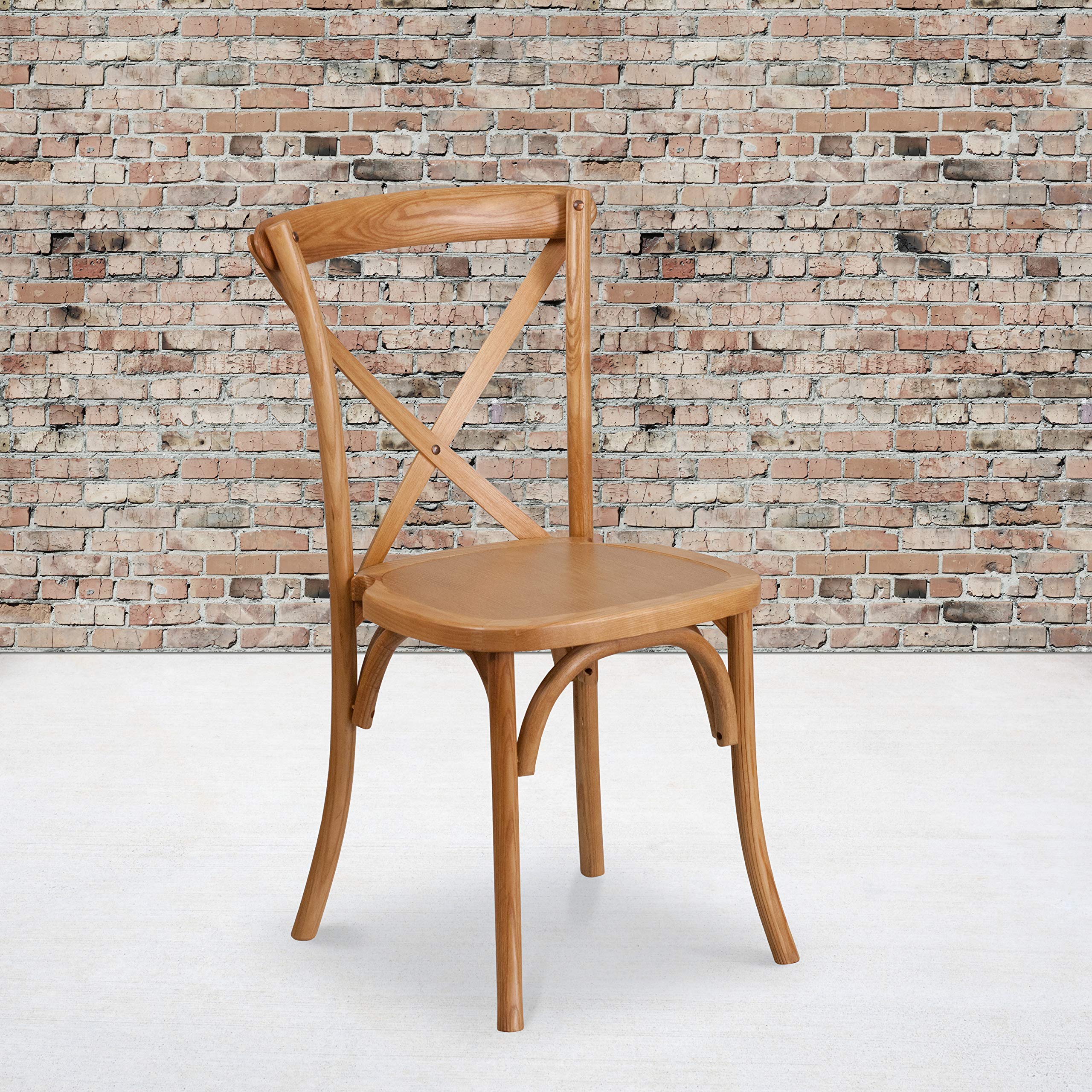 Amazon.com - EMMA + OLIVER Stackable Oak Wood Cross Back Chair
