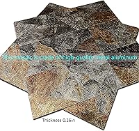 Vista 7 de XUANINY Azulejos metálicos autoadhesivos de 5 hojas para salpicaduras, mosaico de aluminio triangular autoadhesivo, adhesivo de pared 3D