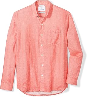 Amazon Brand - 28 Palms Men's Relaxed-Fit Long-Sleeve 100% Linen Shirt - coolthings.us