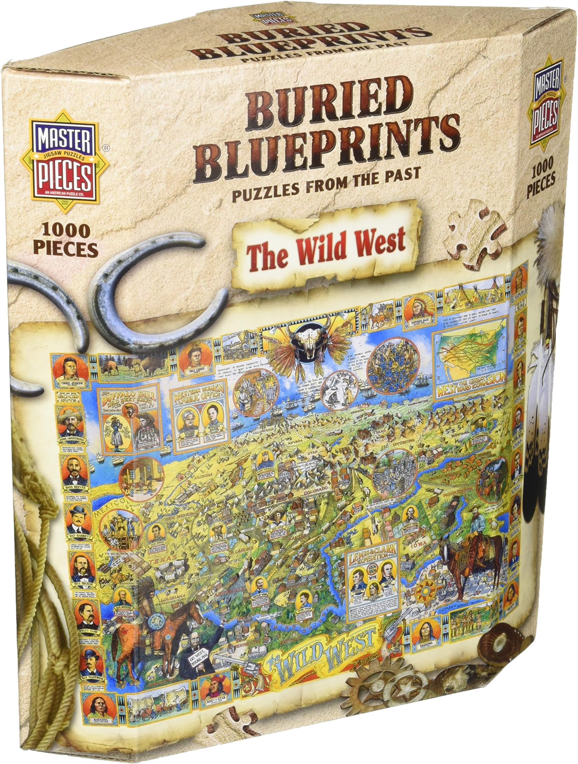 MasterPieces Buried Blueprints Wild Wild West Jigsaw Puzzle, 1000-Piece