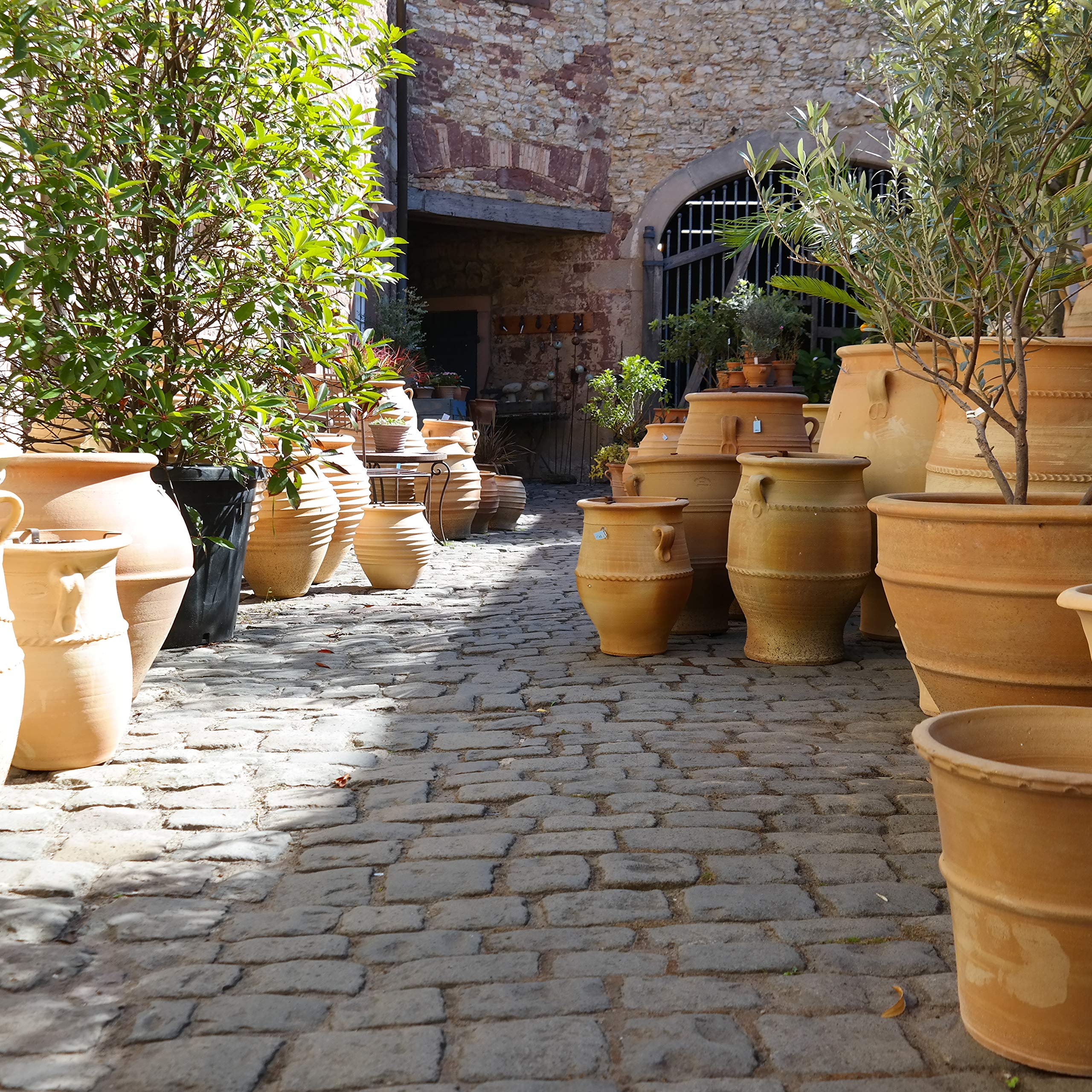 Palatina Ceramiczna duża donica na rośliny z uchwytem, 70 cm, ręcznie wykonana i odporna na mróz, wysoka terakota, doniczka na kwiaty do ogrodu, na taras, różowa, 70 cm