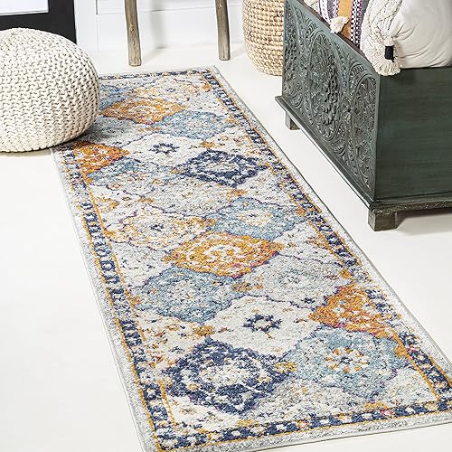 JONATHAN Y MDP214A-28 Kirman Bohemian Medallion - Alfombra para interiores, estilo bohemio, vintage, fácil de limpiar, para dormitorio, cocina, sala
