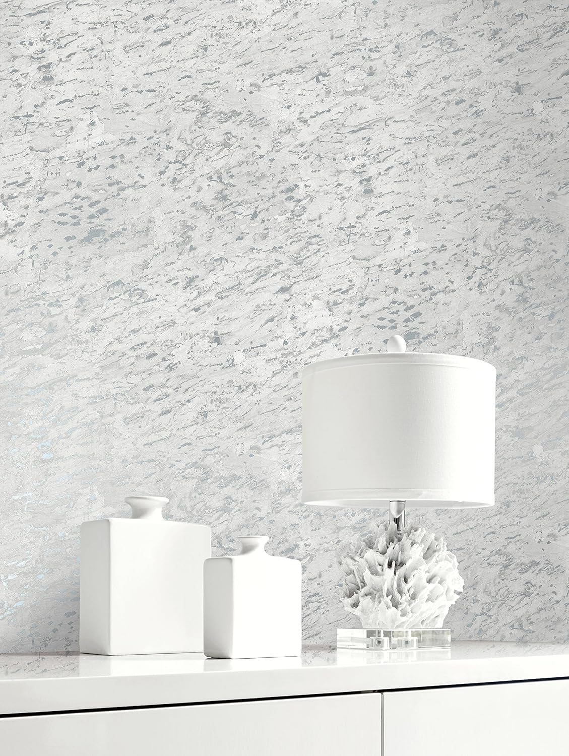 Regency Metallic Cork Inspired Textured Wallpaper. (Grey & Silver)