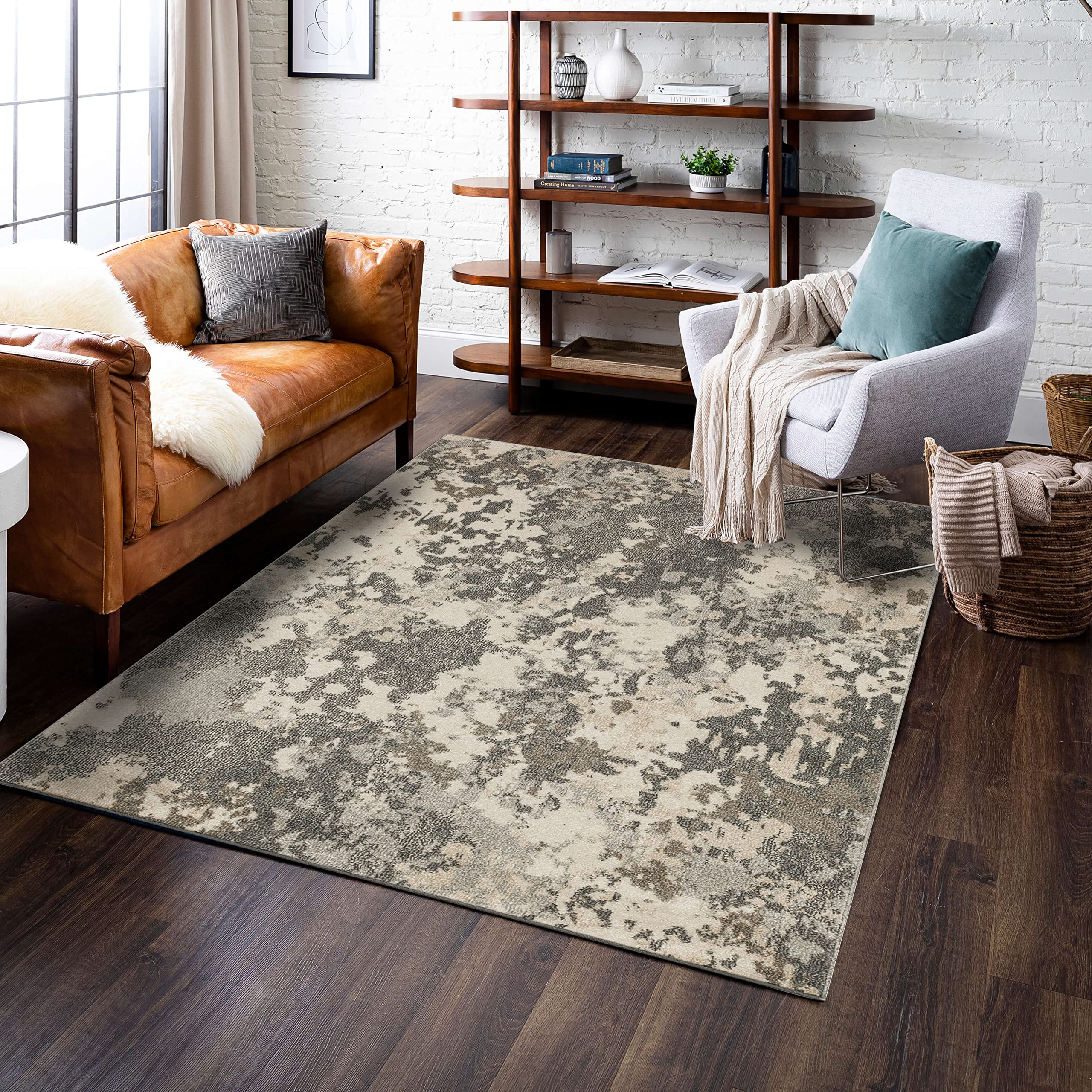 Mohawk Home Pershore Grey 5' 3" x 8' Area Rug Perfect for Living Room, Dining Room, Office