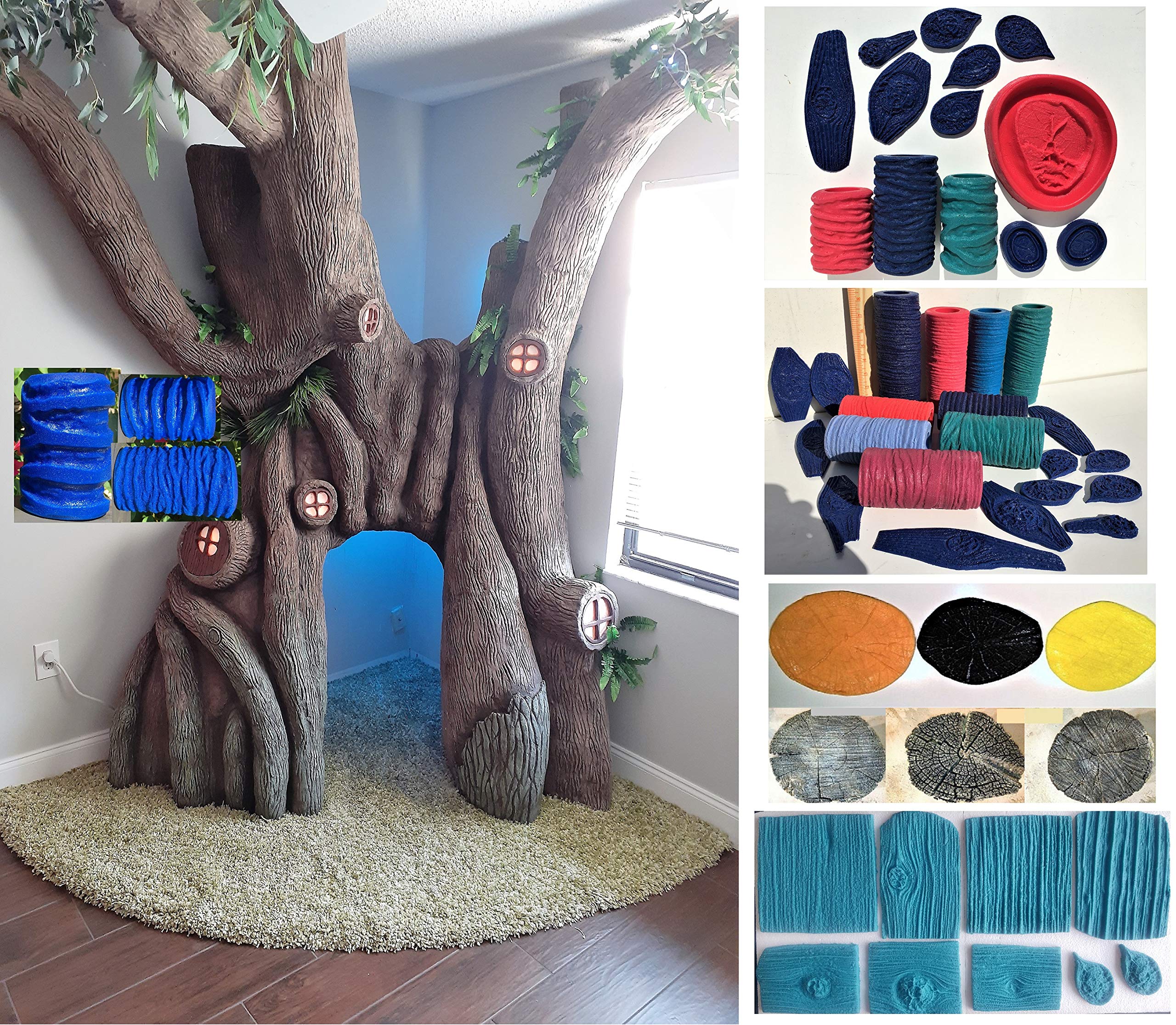 Buy SBC CONCRETE STAMP SET Concrete Texture Rollers & Stamps, 46 WOOD