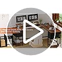 59 inch L Shaped Computer Desk with Power Outlets, Home Office Desk with 4 Adjustable Storage Drawers & 2 Monitor Stands, Two Person Gaming Table for Bedroom, Grey