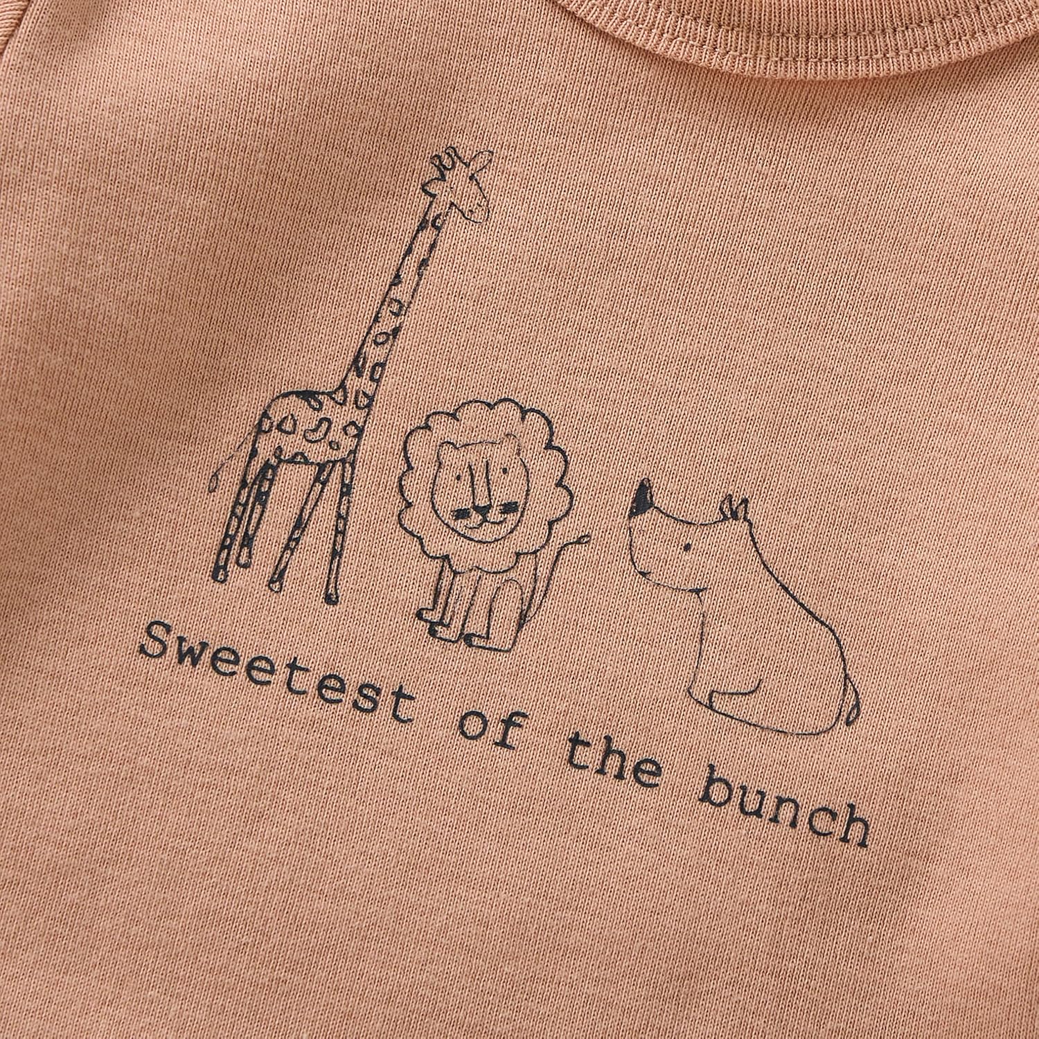 TRND O&X Baby Boys 3 Pack Long Sleeve Bodysuits - Cotton Rib Envelope Neck Animal Print Newborn Onesie Set